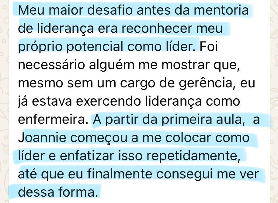 Depoimento de mentorada 3