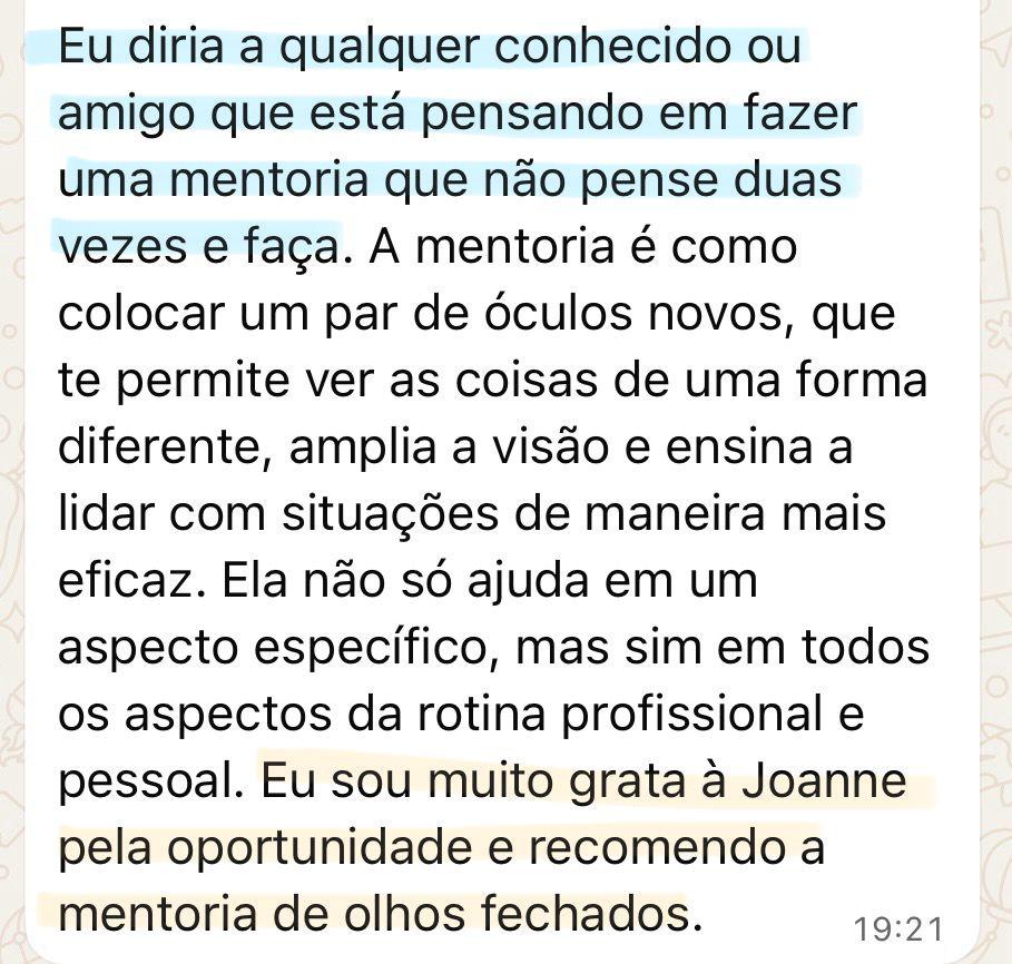 Depoimento de mentorada 4